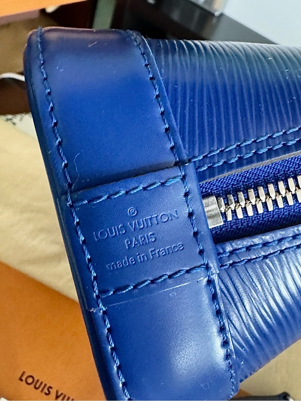 Louis Vuitton Blue Epi Alma BB Satchel - Picture 2 of 14